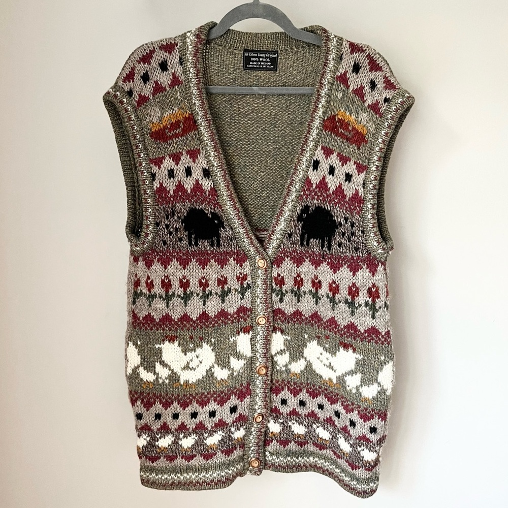 Eileen Young Ireland 100% Wool Vest